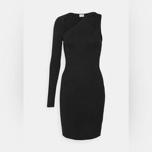 Abercrombie‎ & Fitch One-Shoulder Black Knit Bodycon Dress